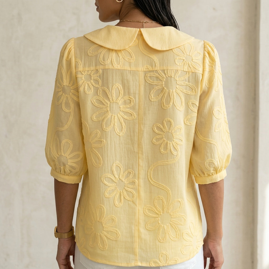 Liriana | Camicetta cotone floreale elegante