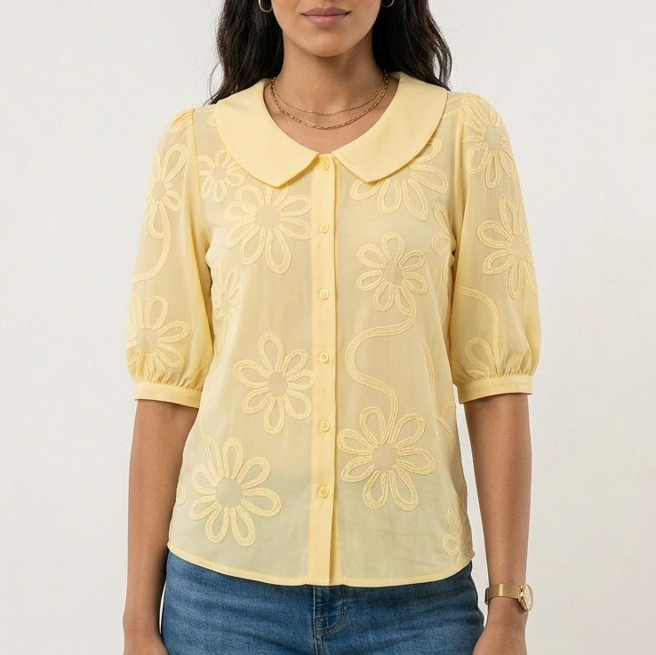 Liriana | Camicetta cotone floreale elegante